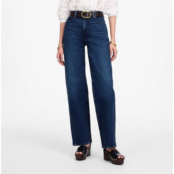 NWT MADEWELL The Perfect Vintage Wide-Leg Jean Dark Wash 30